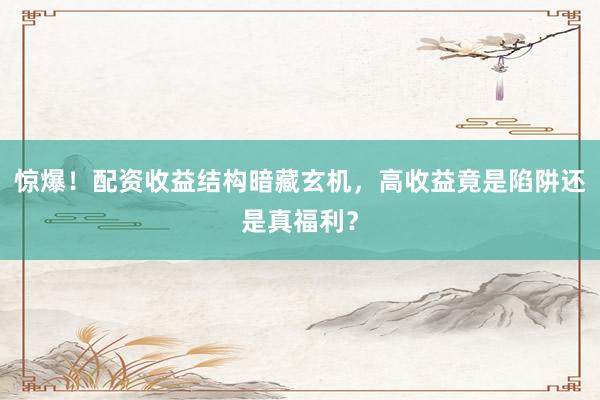 惊爆！配资收益结构暗藏玄机，高收益竟是陷阱还是真福利？