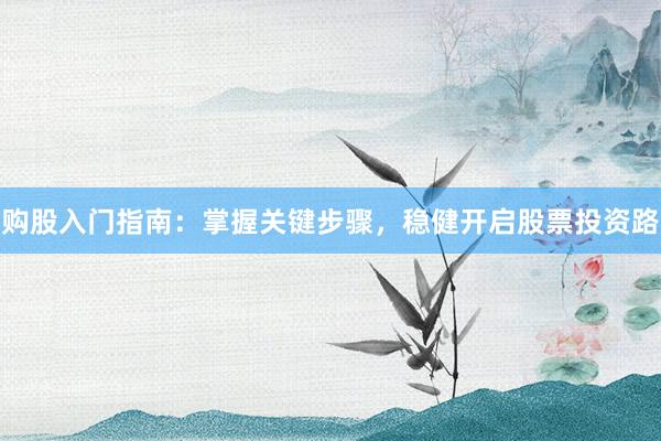购股入门指南：掌握关键步骤，稳健开启股票投资路