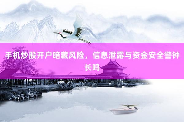 手机炒股开户暗藏风险,信息泄露与资金安全警钟长鸣