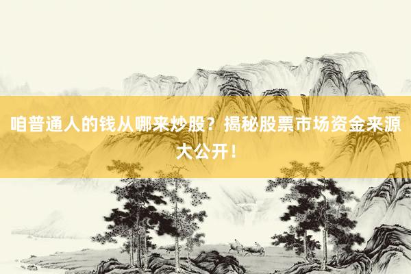 咱普通人的钱从哪来炒股？揭秘股票市场资金来源大公开！