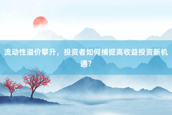 流动性溢价攀升，投资者如何捕捉高收益投资新机遇？