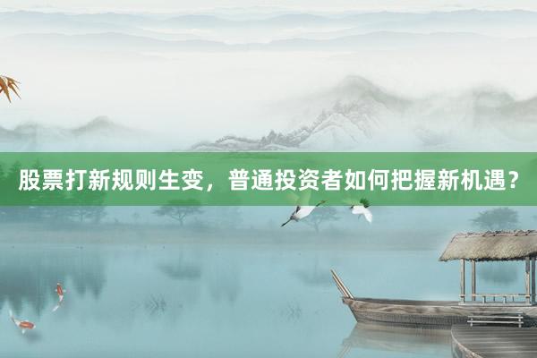 股票打新规则生变,普通投资者如何把握新机遇?