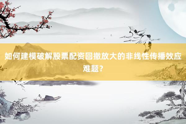 如何建模破解股票配资回撤放大的非线性传播效应难题？