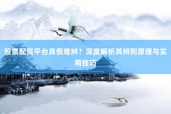 股票配资平台真假难辨？深度解析其辨别原理与实用技巧